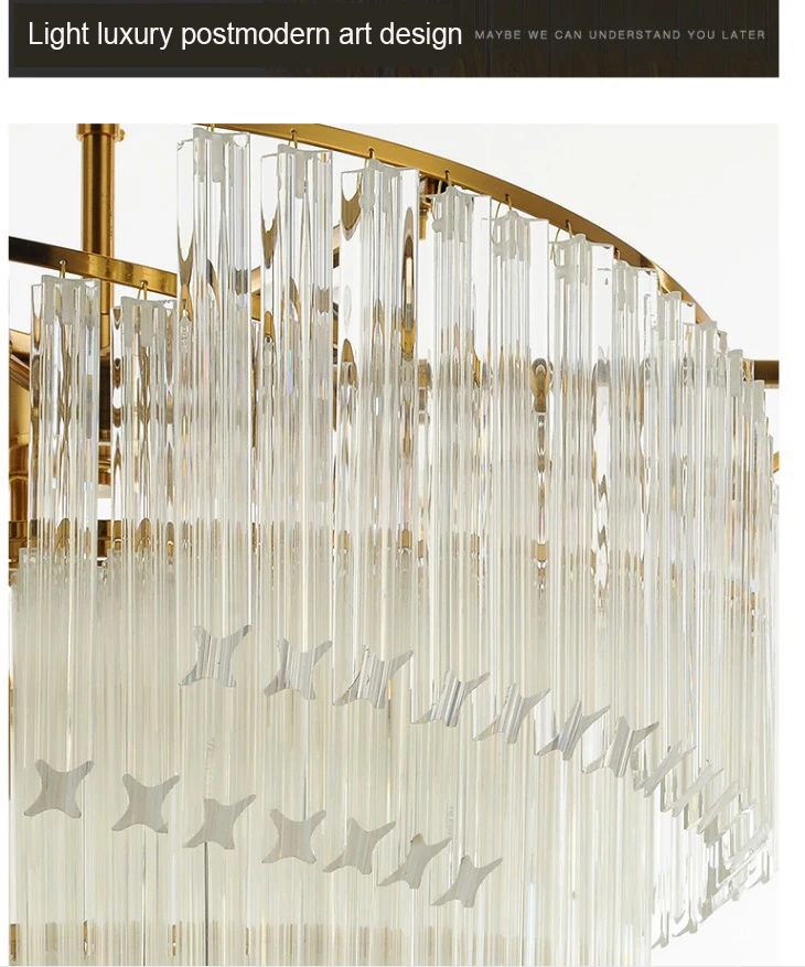 Hotel lobby Villa Banquet hall Stainless steel K9 Postmodern Crystal Chandelier Lighting