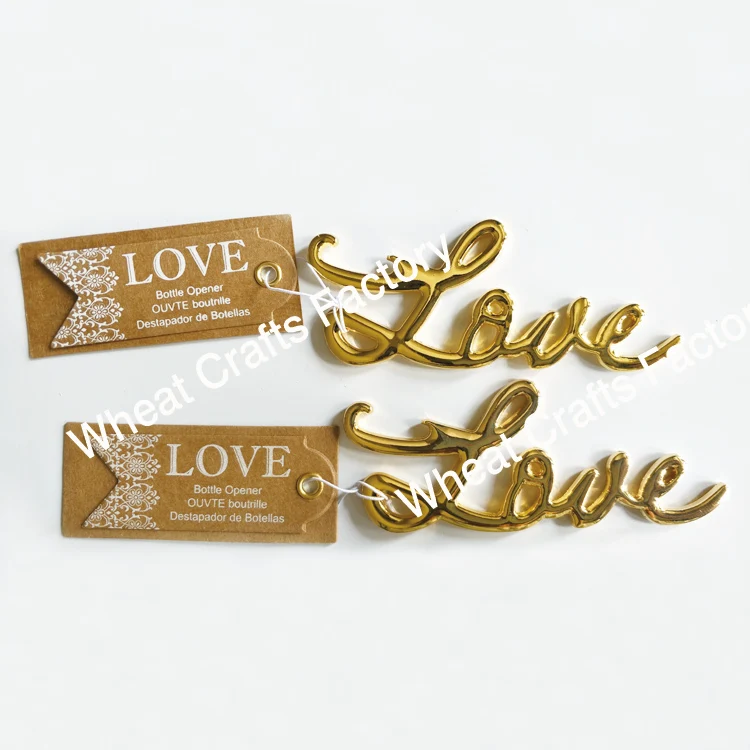 

Factory Price Beautiful High Quality Personalized Gold Color Love Bottle Opener