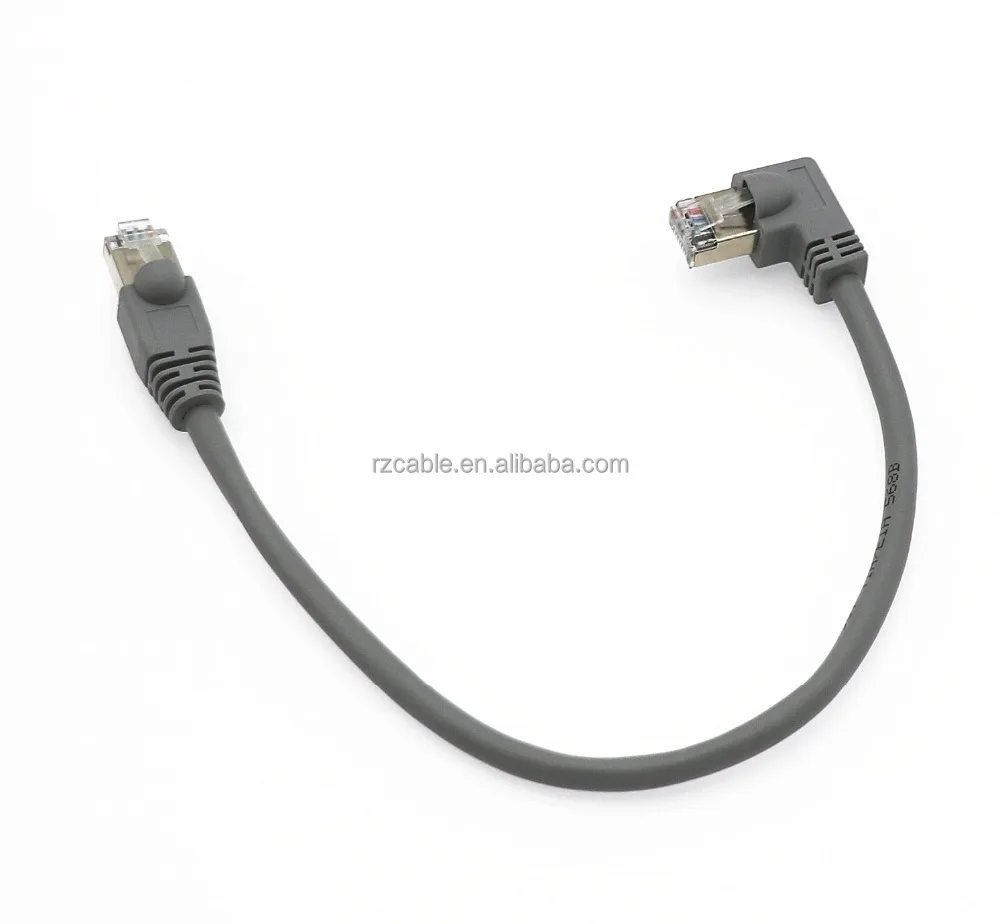 Black Color Left Angled LAN Network Cable with 50U”Gold Plated Contact