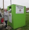 large volume steel clothes recycling bin metal clothing donation bin cheap collection bin steel drop box