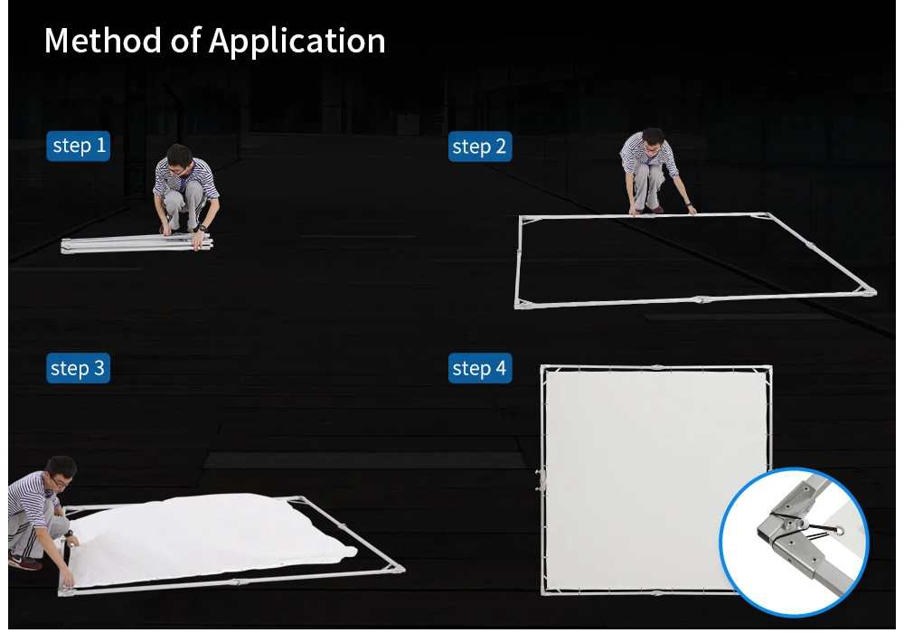 Jinbei Hd240 2.4x2.4m Photographic Hd Frame Scrim Diffuser For Studio