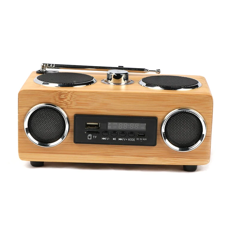 

Portable beautiful design bamboo usb SD card wireless usb wireless speaker with fm radio, Natural