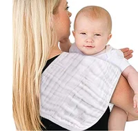 

organic cotton bamboo white flannel muslin bib baby burp cloth for babies