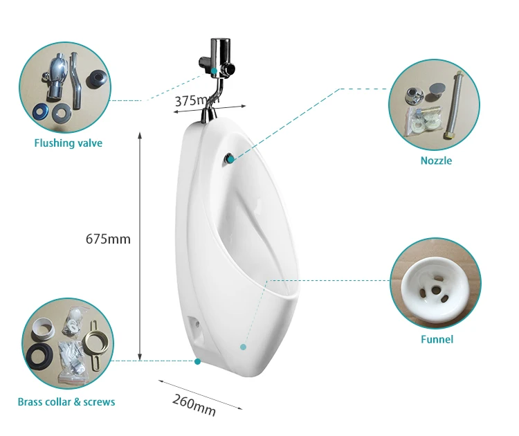 
Best Sale China Sanitaryware Reasonable Price Corner Wall Mount Ceramic Urinal 