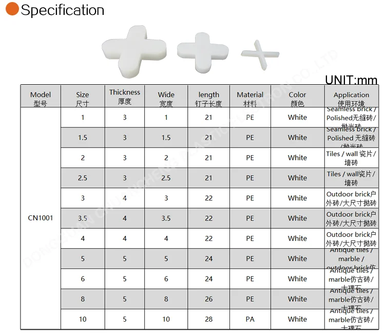 1.5mm/5mm/10mm Best Price Plastic Tile Spacers For Tile Construction