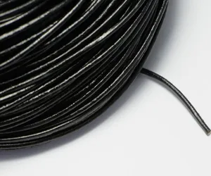 2mm Leather Cord in Black, Round Genuine Leather Cord. Great Cord Supplies for your Jewelry Project
