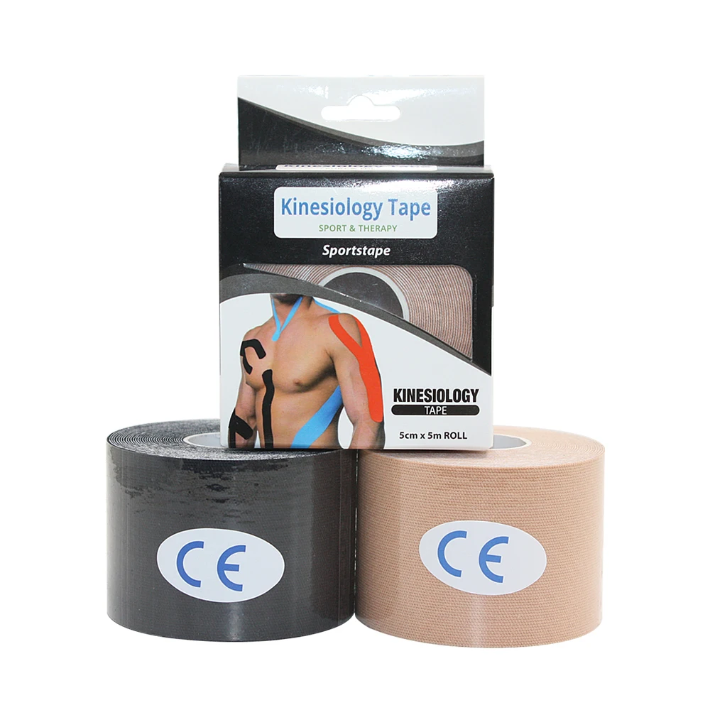 

Ready to ship multiple colors available synthetic 5cm*5m kinesiology tape, Orange/purple/green/yellow/blue/skin/black/white/red/dark blue/pink/