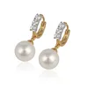 Xuping 93205 Elegant Environmental Copper cheap fashionable pearl cz drop earing+shell pearl earing with cz