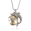 necklace-00413 xuping animal necklace, latest design necklace with Swarovski shell shaped crystal and dolphin pendant for women