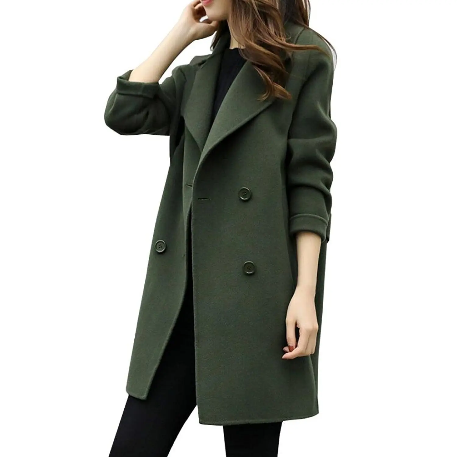 Cheap Double Breasted Wool Pea Coat Women, find Double Breasted Wool