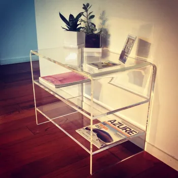 Modern Design Clear Acrylic Tv Stand With 2 Shelves Perspex End Modern Design Clear Acrylic Tv Stand With 2 Shelves Perspex End Table