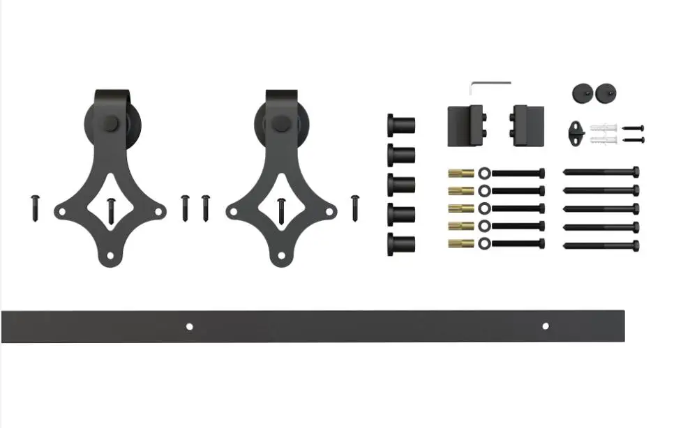 Tsq09 Brown Star Barn Door Hardware For Sliding Barn Doors,6.6ft Flat