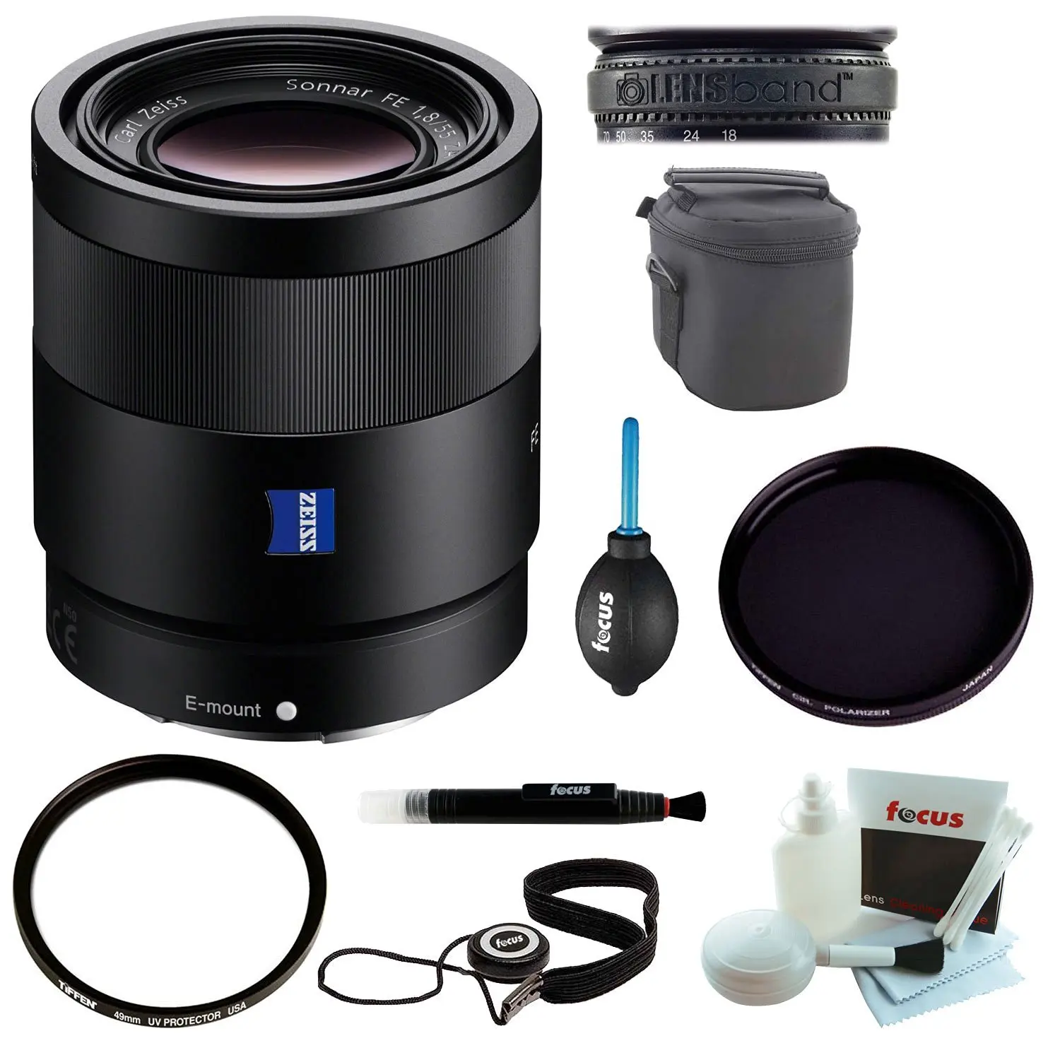 DavisMAX 49mm 2X Telephoto Lens for Sony Alpha NEX-5N with Sony SEL 55-210mm f//4.5-6.3 Telephoto Lens Fibercloth Deluxe Lens Bundle