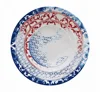 JC Dinnerware new design handmade dinner plate ceramic tableware embossed dinnerware with gold rim for dinningroom
