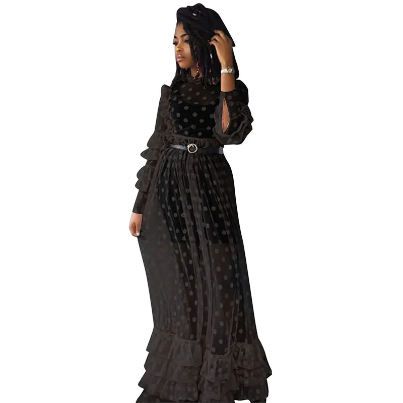 

Flounce Net Yarn Maxi Dress, N/a