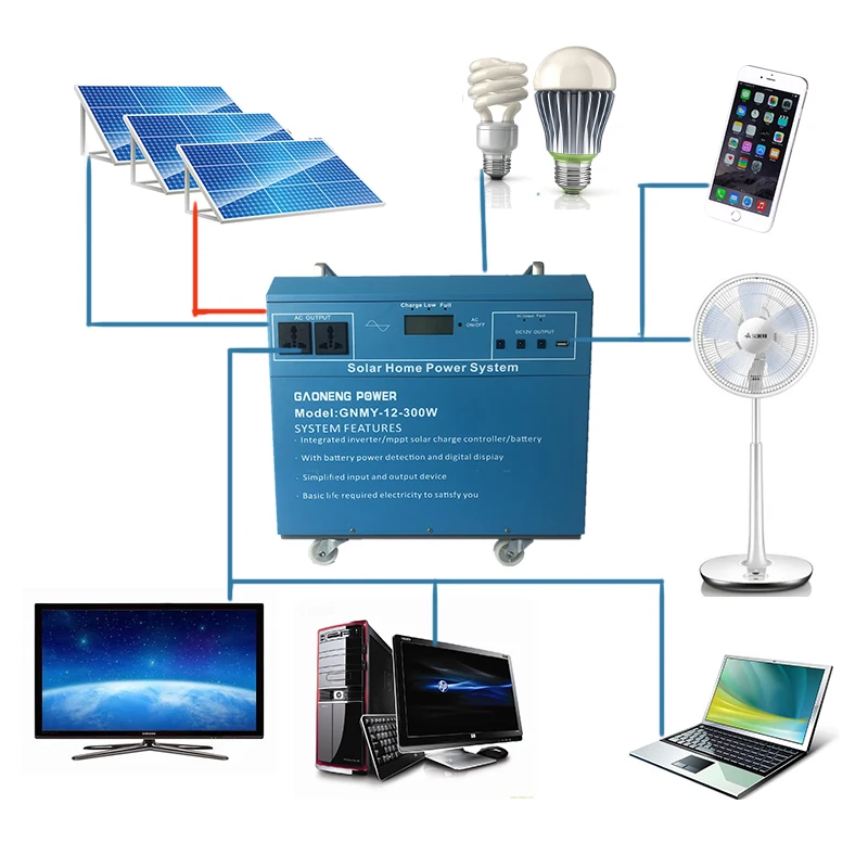 
220V 300W 65ah solar home generator all in one system 