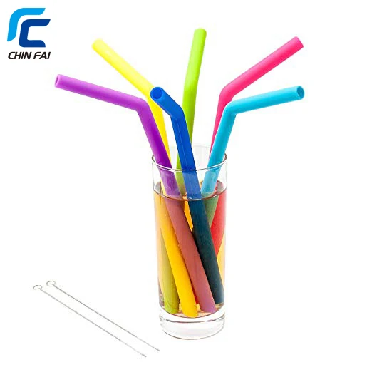 ChianFai Reusable Silicone Drinking Straws wit Brushes
