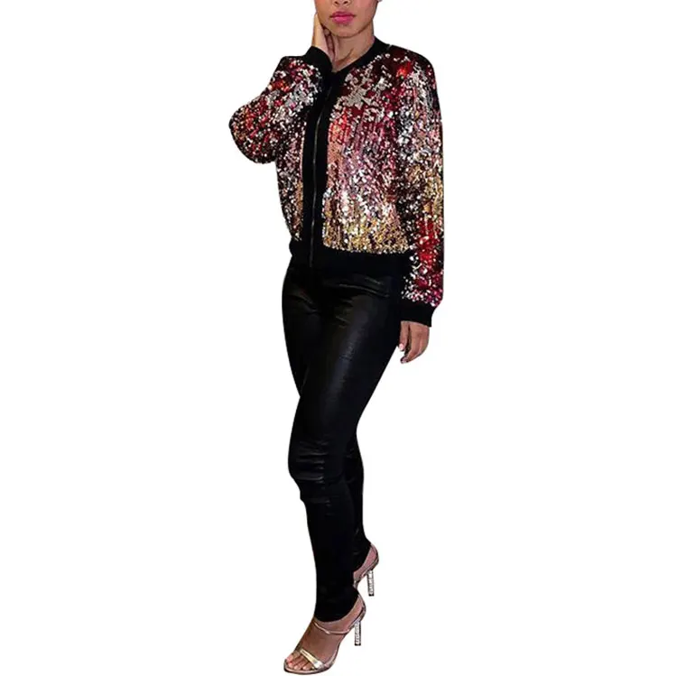 

81106-MX50 latest fashion color sequin women's jacket