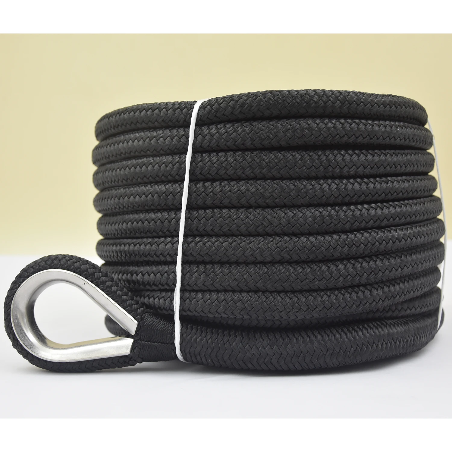 High performance customized package and size 3 strand twisted nylon/ polyester anchor line with SS thimble