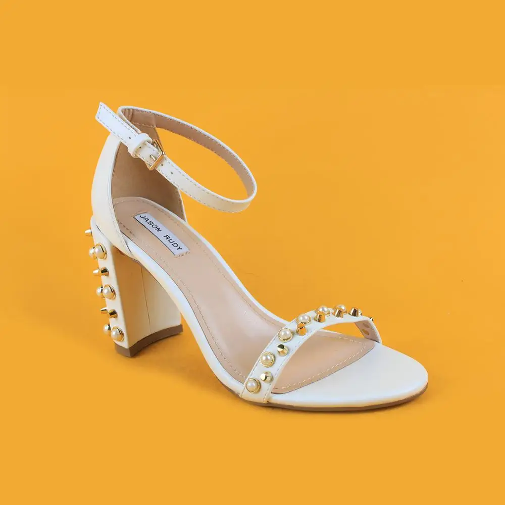 Ladies Fashion White High Heel Sandals 