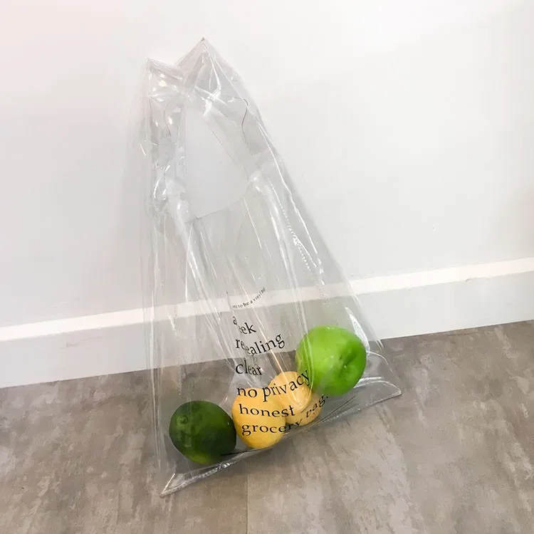 Clear Vinyl Plastic Bag Tote Pvc Medium Ladies Shopper Shoulder