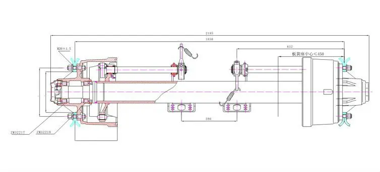 Zm Trailer Rear Axle Jap Type Thailand Axle - Buy Axle,Semi Trailer ...