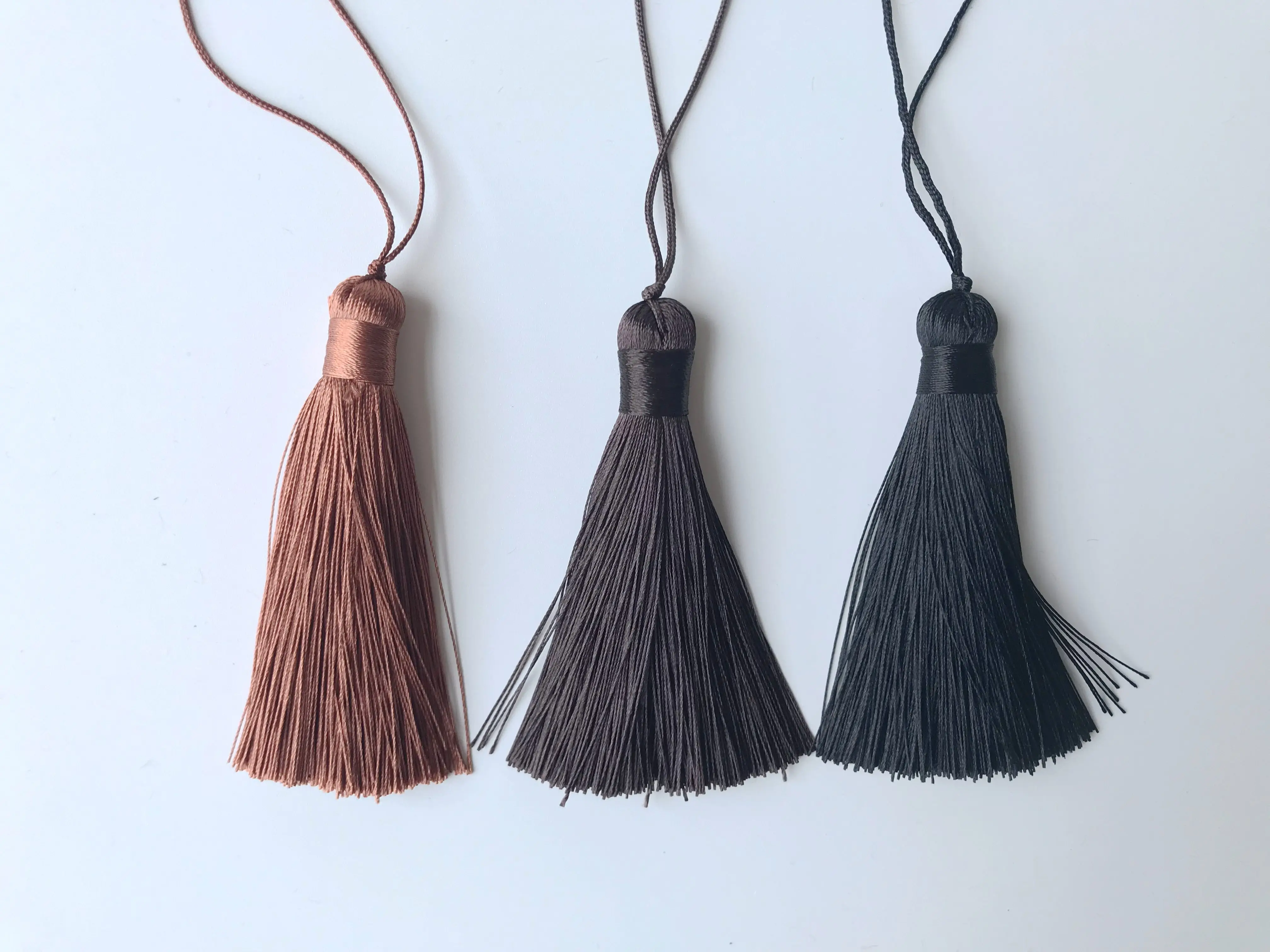 
8cm Colorful High Quality Mini Cotton Tassel With Loop 