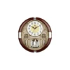 2 Colors Optional Christmas Plastic Sweep Quartz Rotating Pendulum Music Wall Clock With Windows and Bell Ornament