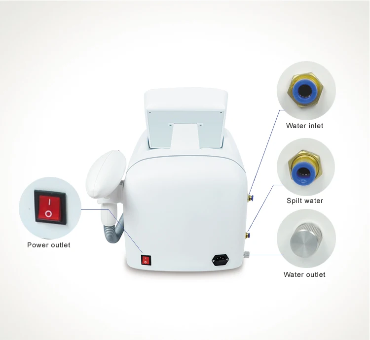 Portable Q Switched Nd yag Laser tattoo removal machine with three wavelength