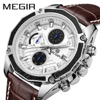 

MEGIR Chronograph Sport Watch Men Relogio Masculino Top Brand Luxury Army Military Watches Clock Men Creative Quartz Wrist Watch