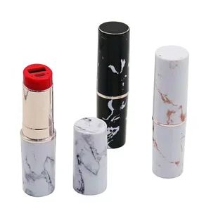 Marble Print 2600mAh Lipstick Design Power Bank