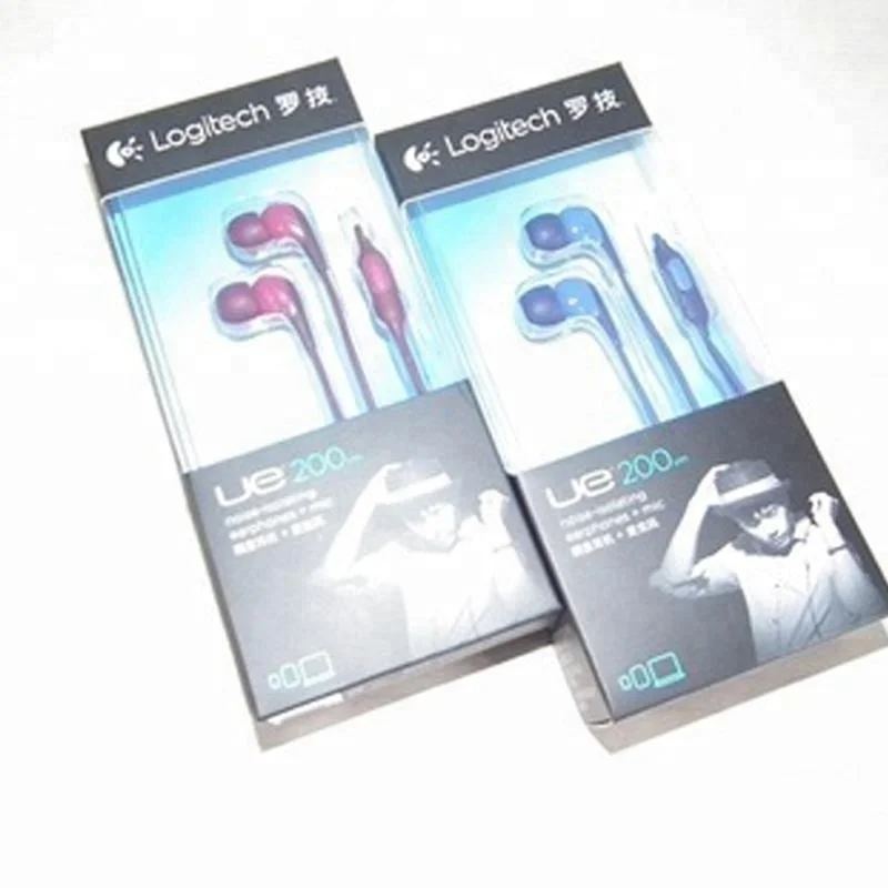 

Hot Sale Logitech UE200VM In-ear Stereo Earphone Fashion Headphone Headset With Microphone for Ipod/Iphone/MP3/MP4/Tablet PCs, Blue, gray, red