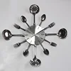 wall decor christmas clock themes kitchen sliver wall clock with spoon and fork