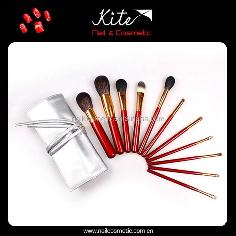 Shenzhen Private label cosmetic brush factory, 11pcs goat hair best sell make up brushes set