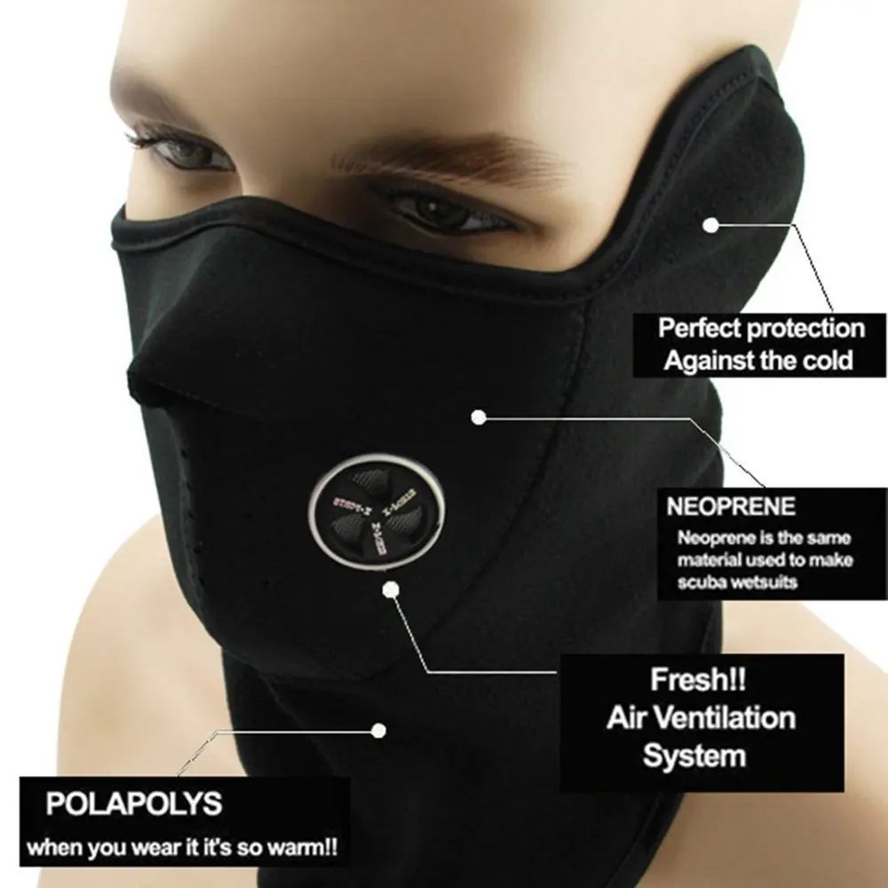 Download Buy Winter Outdoor Windproof Black Neoprene Thermal Fleece Half Face Mask Facemask Scarf Snowboard Snowmobile Snow Ski Sled Motorcycle Cycling Bike Hiking Skateboard Amp More In Cheap Price On M Alibaba Com PSD Mockup Templates