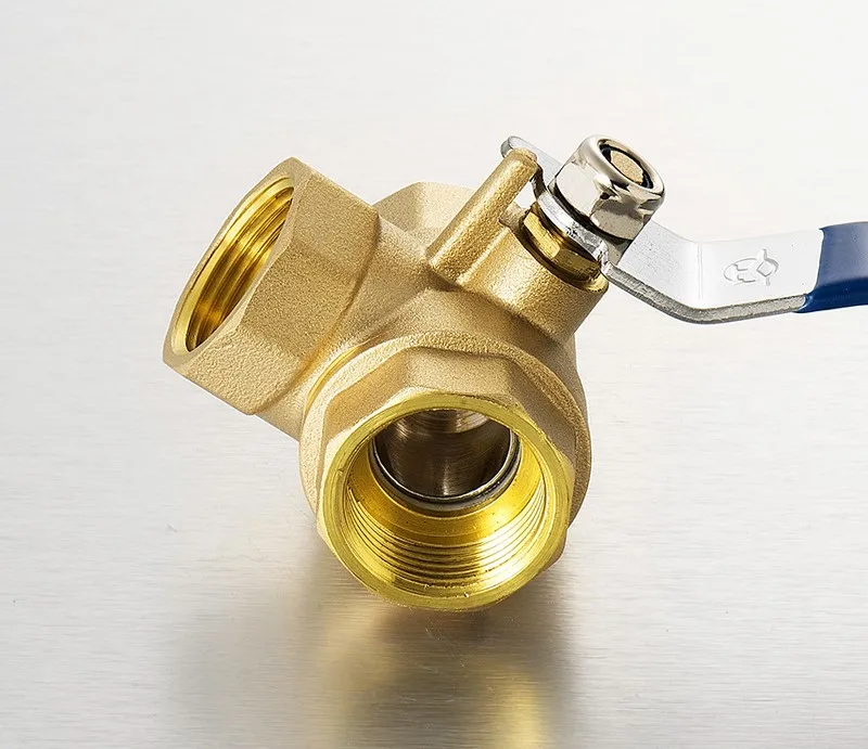 L-type three-way ball valve Long handle Hpb59-1full brass ball valve
