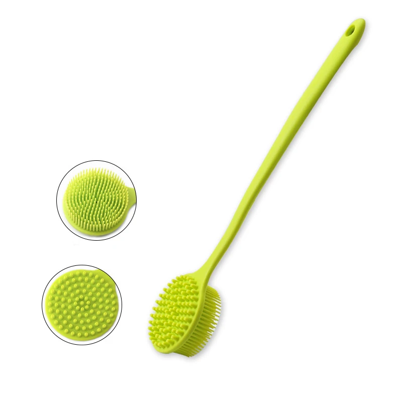 

Soft Back Shower Body scubber silicone bath Brush with Long Handle