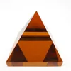 Wholesale Orange Quartz Crystal Glass Pyramid Shaped Paperweight For Souvenir Gifts Pyramids