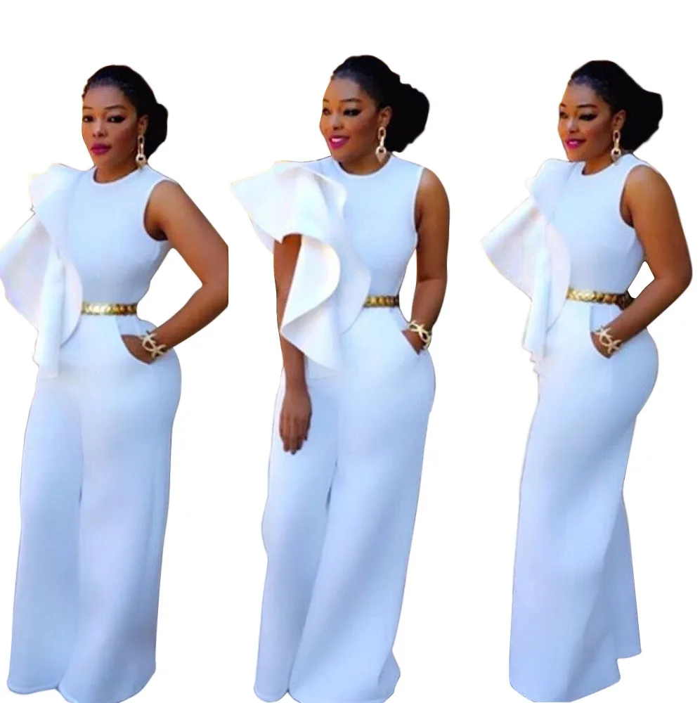 White health cloth pantsuit slacks H9147 OEM servise o neck best selling confortable pant