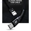 iHaitun 3m 10ft denim cowboy anti bending strong braided cable usb v8 micro usb fast charging data cable for Android phone