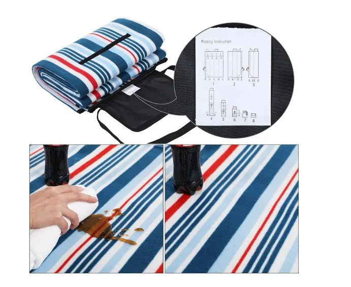 Promo custom waterproof 100% polyester picnic blanket
