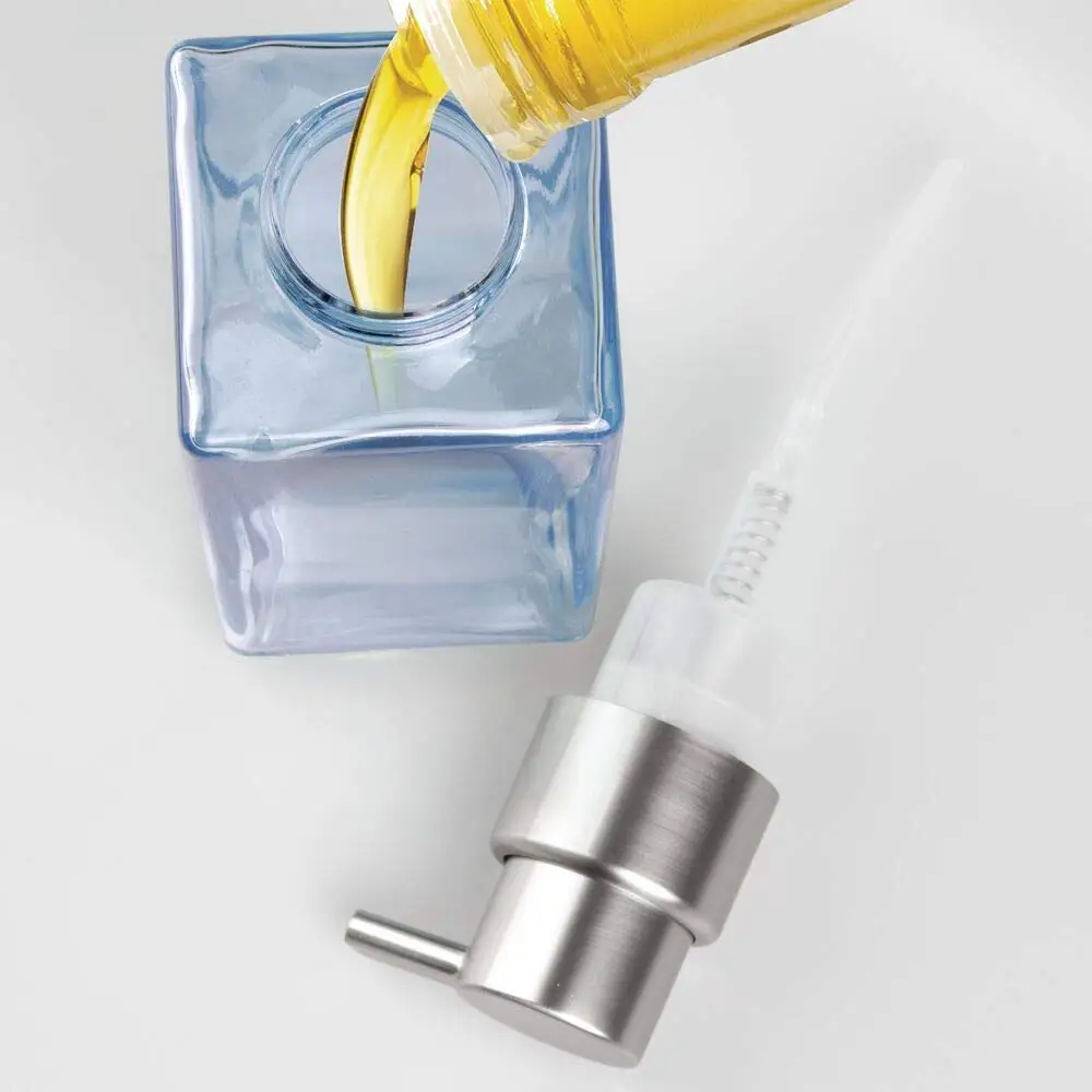square glass refillable foaming hand soap dispenser pump bottle