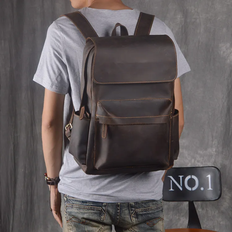 Black Genuine Leather Backpack Men 100 Genuine Leather Backpack Leather Backpack Men Buy