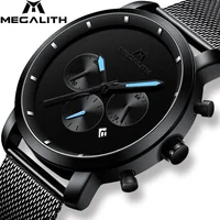 

MEGALITH fashion sports chronograph watch men's top brand luxury watch men's waterproof quartz watch clock Relogio Masculino