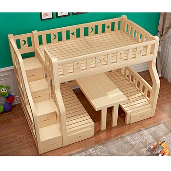 Reliable And Good Wooden Furniture Children Bunk Bed With Table Reliable And Good Wooden Furniture Children Bunk Bed With Table
