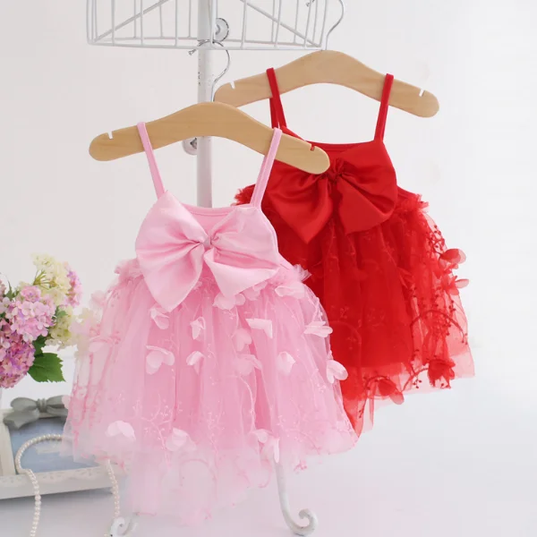 

PHB 60226 3 month to 24 month baby girls pink colour dress, Pink,red