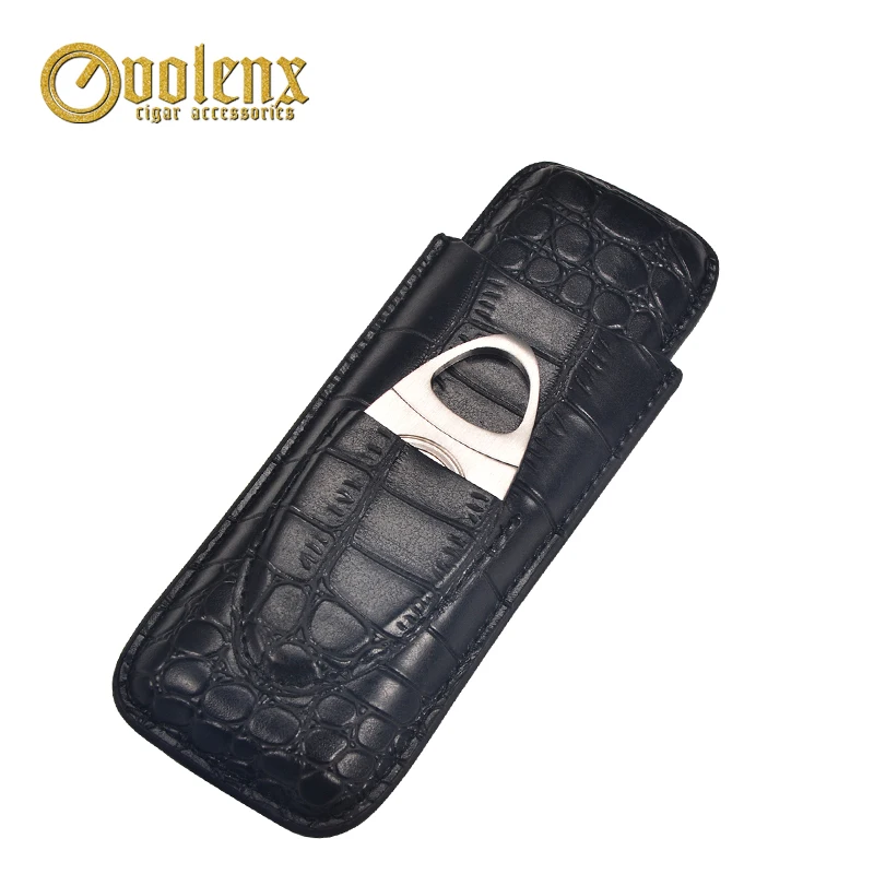 OEM luxury waterproof cigar cases with cigar cutter