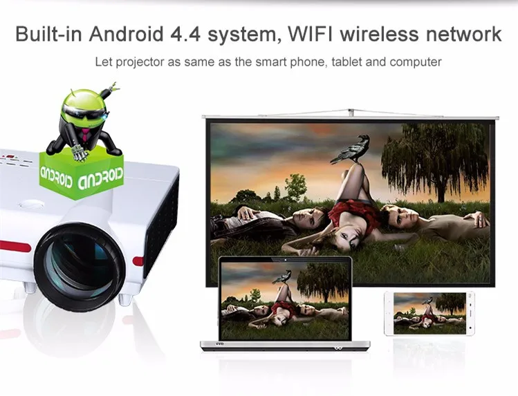 2018 New Design No Battery X1500 LCD LED HD Projector HDMI Home Theater multimedia Projector Support 1080P