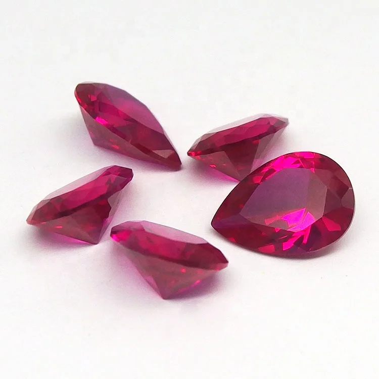 

Synthetic Ruby 5# Loose Pear Shape Gemstone