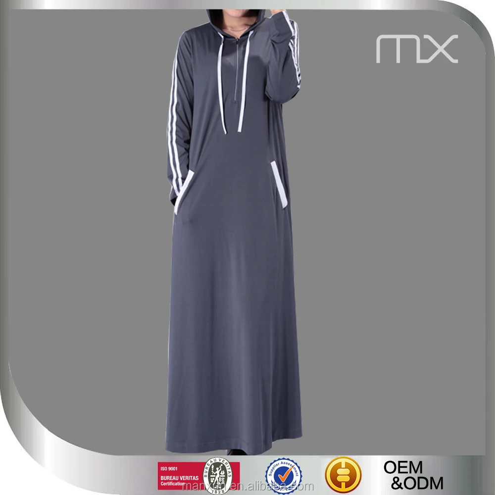 

2016 Fashion jersey Casual Sport Muslim Abaya Long Sleeves Muslim Dress Sporty Dress, Any color is ok